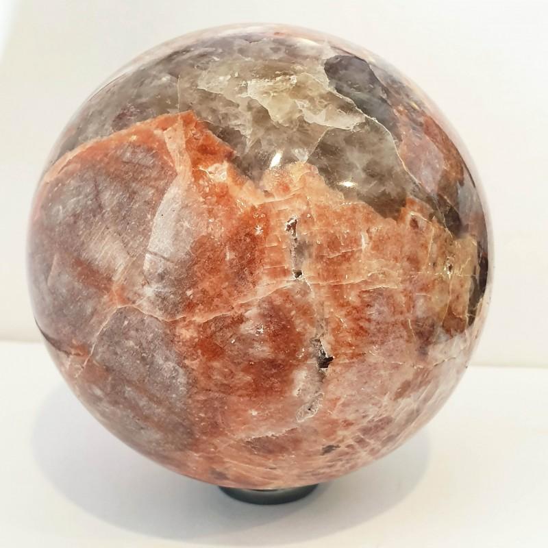 Peach Moonstone with Tourmaline Sphere