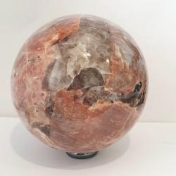 Peach Moonstone with Tourmaline Sphere