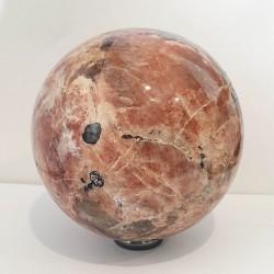 Peach Moonstone with Tourmaline Sphere