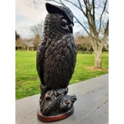 Owl Power Animal Statue - Hand-carved in natural resin.