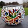 Coloured Glass Candle Holder - Hand-Crafted in Turkey