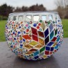 Coloured Glass Candle Holder - Hand-Crafted in Turkey