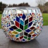 Coloured Glass Candle Holder - Hand-Crafted in Turkey