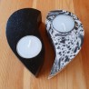 Wooden Heart Yin Yang Candle Holder