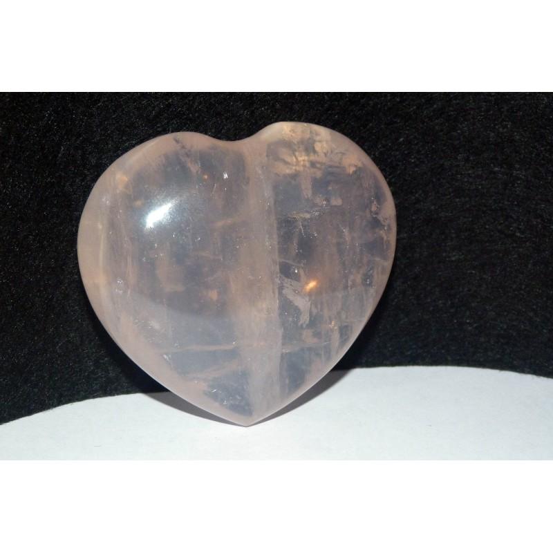 Clear Rose Quartz Heart