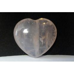 Clear Rose Quartz Heart