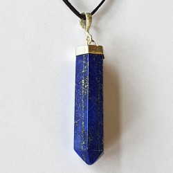 Large Lapis Lazuli Terminated Pendant in Sterling Silver - inari.co.nz