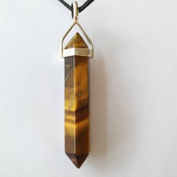 Tiger's Eye Double Terminated Pendant in Sterling Silver - inari.co.nz