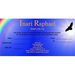 Gift voucher for services and online shop at inari.co.nz