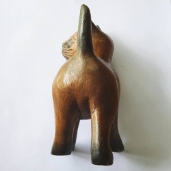 Cat Power Animal Statue - Hand carved wood