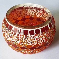 Coloured Glass Candle Holder - Hand-Crafted in Turkey