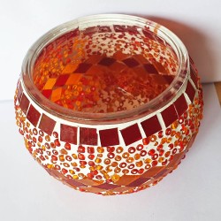 Coloured Glass Candle Holder - Hand-Crafted in Turkey