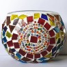 Coloured Glass Candle Holder - Hand-Crafted in Turkey