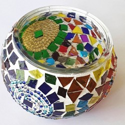 Coloured Glass Candle Holder - Hand-Crafted in Turkey