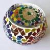 Coloured Glass Candle Holder - Hand-Crafted in Turkey