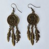 Dream Catcher Earrings - Brass Coloured