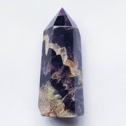 Amethyst Chevron Obelisk - 9cm