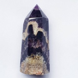 Amethyst Chevron Obelisk - 9cm