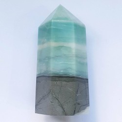 Blue Carribean Calcite Obelisk - 13cm