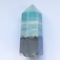 Blue Carribean Calcite Obelisk - 13cm