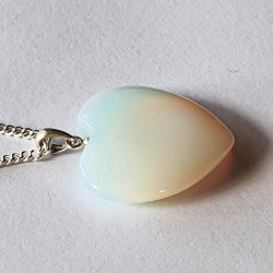 Opalite Heart Pendant - inari.co.nz