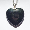 Green Sandstone Heart Pendant - Sterling Silver - inari.co.nz