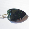 Green Sandstone Heart Pendant - Sterling Silver - inari.co.nz