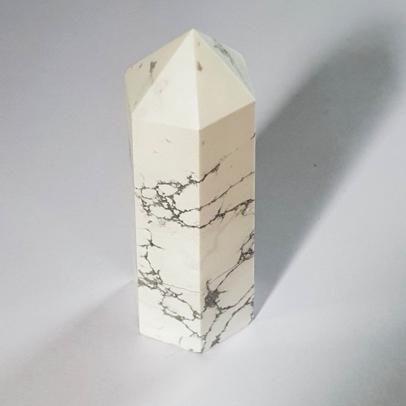 White Howlite Obelisk - 8 cm - inari.co.nz