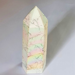 White Rainbow Howlite Obelisk - 14.8 cm - inari.co.nz