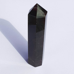 Deep Purple/Black Fluorite Obelisk - 8.5 cm