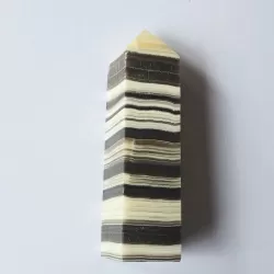 Zebra Calcite Obelisk - 9.2cm - thecrystalrainbow.co.nz