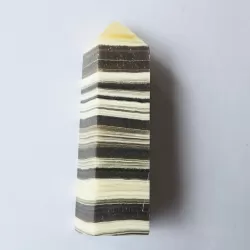 Zebra Calcite Obelisk - 9.2cm - thecrystalrainbow.co.nz