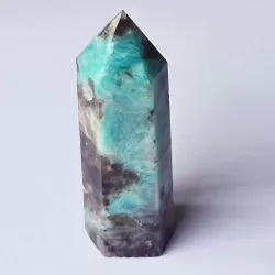 Amazonite with Smoky Quartz Obelisk - 9.1cm