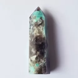 Amazonite with Smoky Quartz Obelisk - 9.1cm