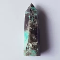 Amazonite with Smoky Quartz Obelisk - 9.1cm