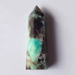 Amazonite with Smoky Quartz Obelisk - 9.1cm