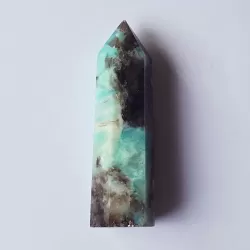 Amazonite with Smoky Quartz Obelisk - 9.1cm