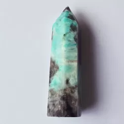 Amazonite with Smoky Quartz Obelisk - 9.1cm