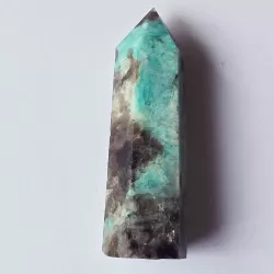 Amazonite with Smoky Quartz Obelisk - 9.1cm