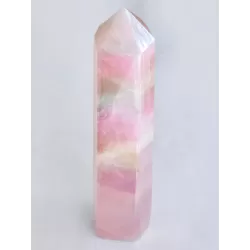 Rainbow Aura Rose Quartz Obelisk - 19 cm