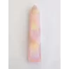 Rainbow Aura Rose Quartz Obelisk - 19 cm