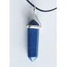 Lapis Lazuli Double Terminated Silver Metal Pendant.