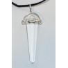 Clear Quartz Double Terminated Silver Metal Pendant