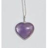 Amethyst Heart - Sterling Silver Pendant