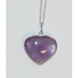 Amethyst Heart - Sterling Silver Pendant