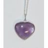 Amethyst Heart - Sterling Silver Pendant