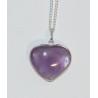 Amethyst Heart - Sterling Silver Pendant