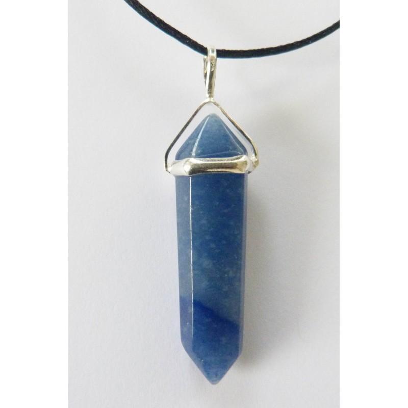 Lapis Lazuli Double Terminated Silver Metal Pendant