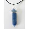 Blue AgateDouble Terminated Silver Metal Pendant