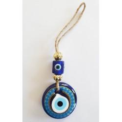 Decorated Blue Glass Wall Hanging - Small